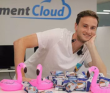 Team member celebrating National Ice Cream Day with an afternoon snack